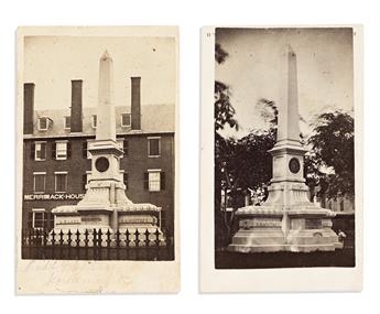 (CIVIL WAR--MARYLAND.) Funeral program and monument photographs of Privates Ladd and Addison who died in the Baltimore Riot.